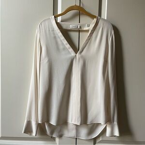 NWOT A.L.C. V-Neck Cleary Silk Blouse, Size 8, off White